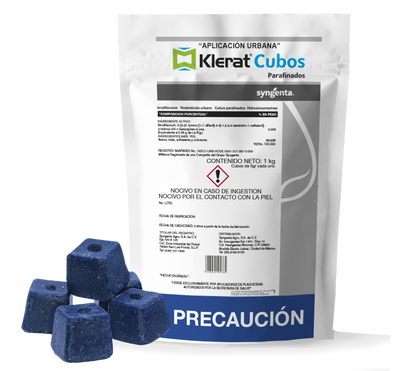 Klerat Cubos parafinados 1 kg – cebo rodenticida profesional para ratas y ratones