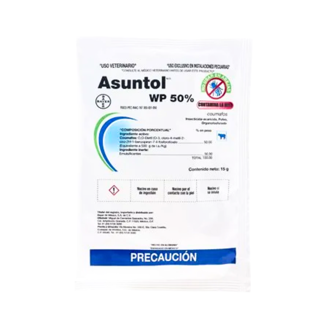 Asuntol Polvo 15 g WP-50 – insecticida técnico en polvo para control de plagas