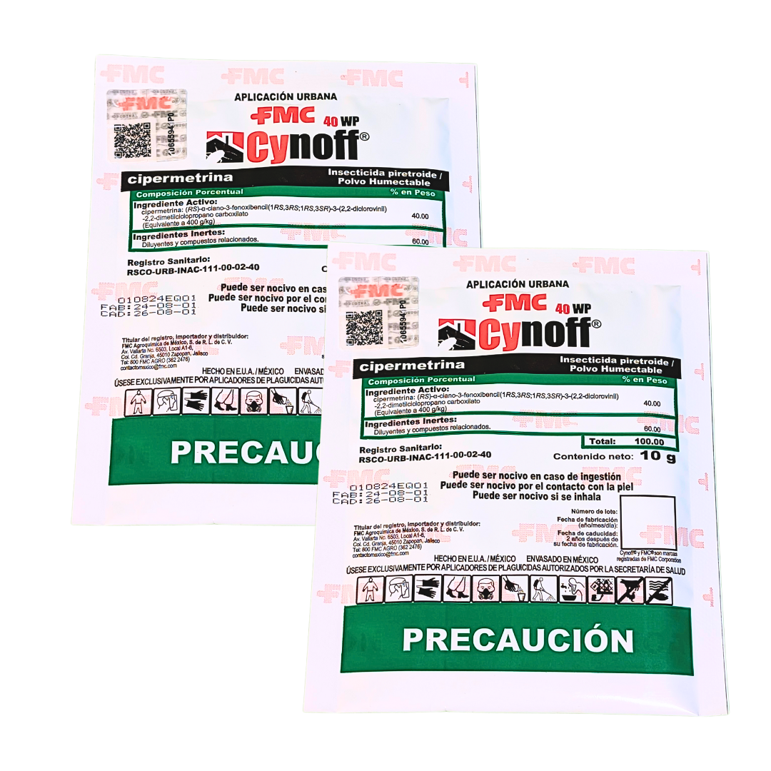 Cynoff 40 WP - Insecticida en Polvo - 2 Sobres x 10g