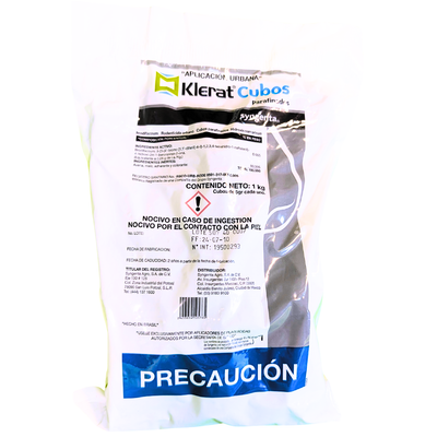 Klerat Cubos parafinados 1 kg – cebo rodenticida profesional para ratas y ratones