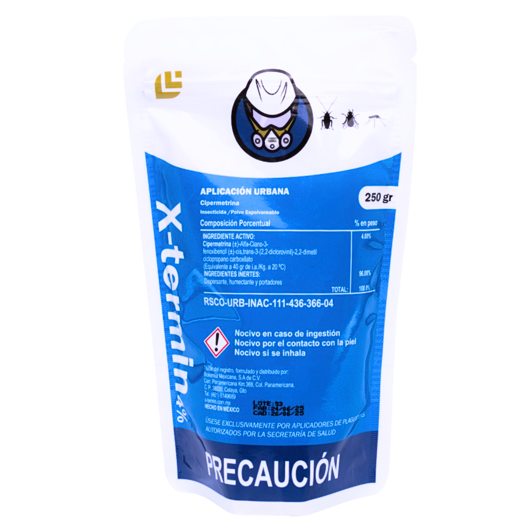 X-Termín 4% - Insecticida en Polvo - 250g