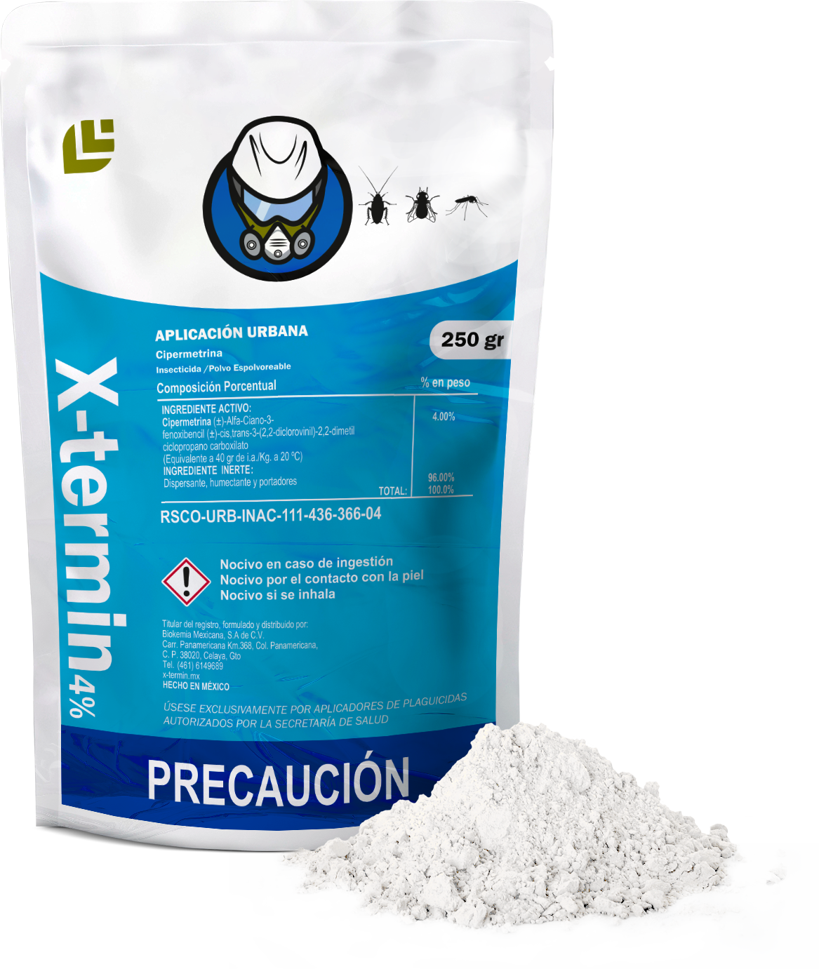 X-Termín 4% - Insecticida en Polvo - 250g
